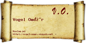 Vogel Omár névjegykártya
